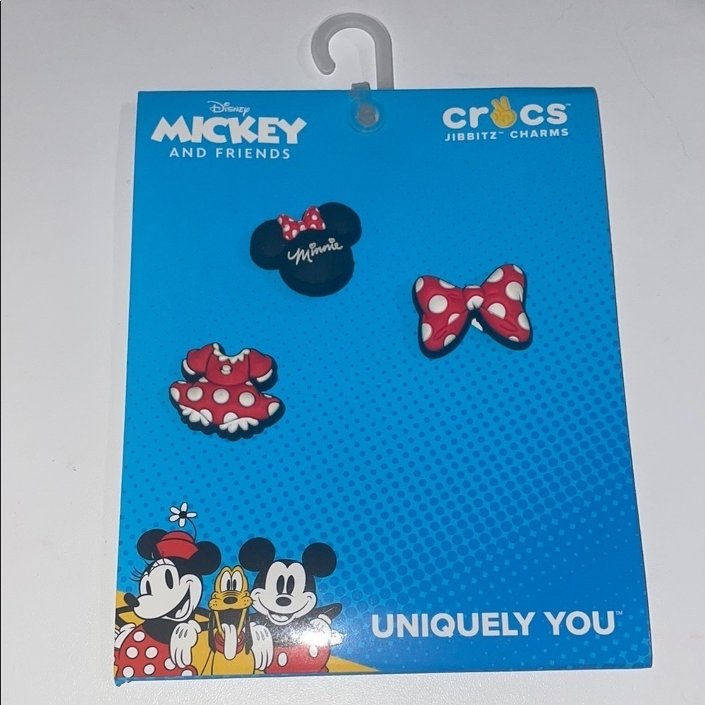 CROCS Disney Minnie Mouse Jibbitz Charms - Red and Black NWT